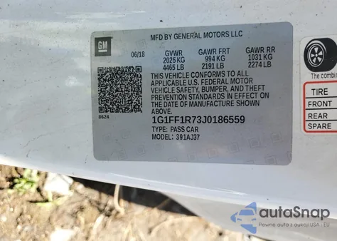 2018 Chevrolet Camaro Ss from USA, damaged, VIN 1G1FF1R73J0186559